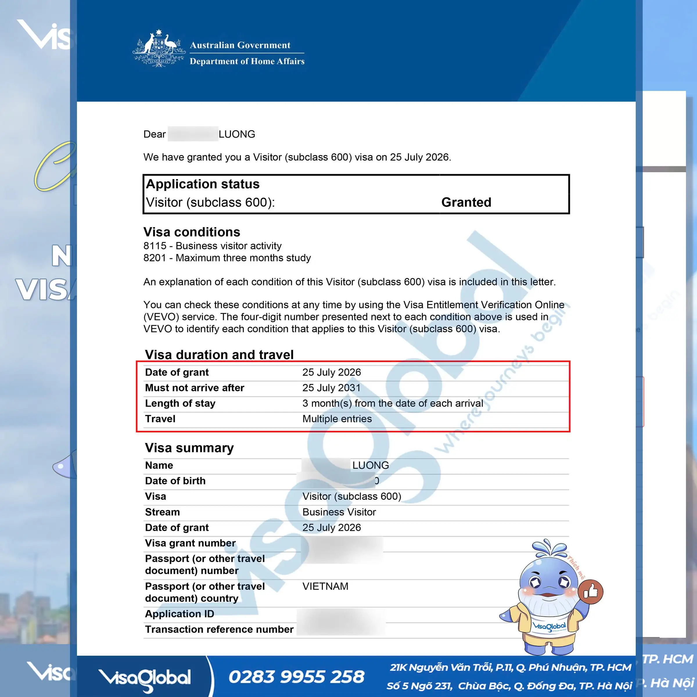 Dịch vụ làm visa Úc 5 năm